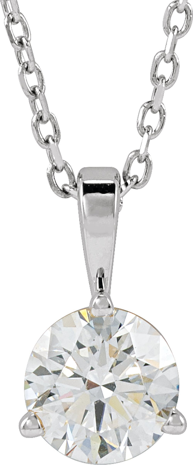 14K White Gold 5/8 CTW Lab-Grown Diamond 18" Necklace