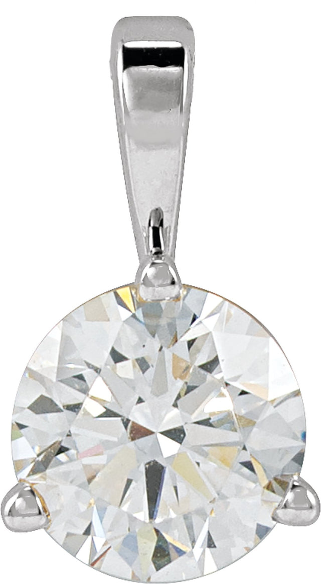 14K White Gold 5/8 CT Lab-Grown Diamond Pendant 
