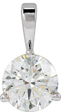 14K White Gold 5/8 CT Lab-Grown Diamond Pendant 