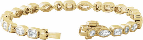 14K Yellow Gold 7 1/8 CTW Lab-Grown Diamond Line 7" Bracelet
