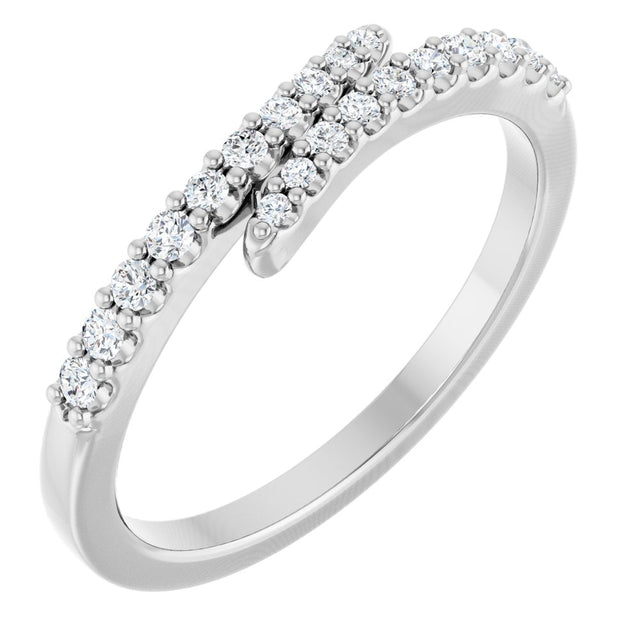 Sterling Silver 1/5 CTW Lab-Grown Diamond Bypass Ring