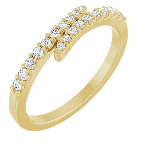 14K Yellow Gold 1/5 CTW Lab-Grown Diamond Bypass Ring