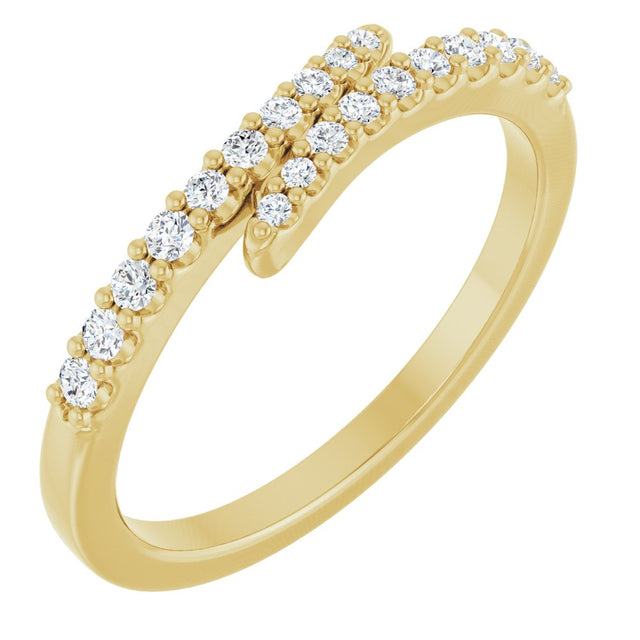 14K Yellow Gold 1/5 CTW Lab-Grown Diamond Bypass Ring
