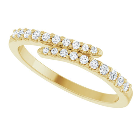 14K Yellow Gold 1/5 CTW Lab-Grown Diamond Bypass Ring
