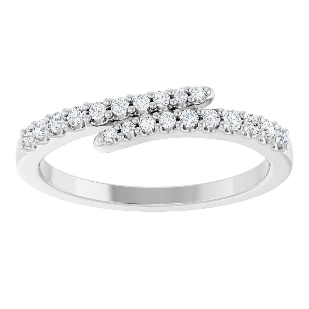 Sterling Silver 1/5 CTW Lab-Grown Diamond Bypass Ring