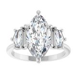 14K White Gold 2 9/10 CTW Lab-Grown Diamond Three-Stone Engagement Ring
