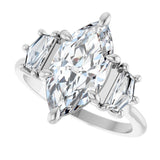 14K White Gold 2 9/10 CTW Lab-Grown Diamond Three-Stone Engagement Ring