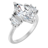 14K White Gold 2 9/10 CTW Lab-Grown Diamond Three-Stone Engagement Ring