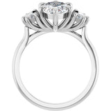 14K White Gold 2 9/10 CTW Lab-Grown Diamond Three-Stone Engagement Ring