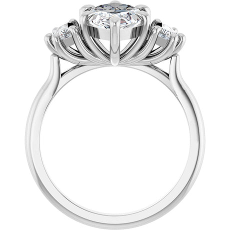 14K White Gold 2 9/10 CTW Lab-Grown Diamond Three-Stone Engagement Ring