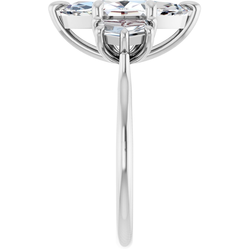 14K White Gold 2 9/10 CTW Lab-Grown Diamond Three-Stone Engagement Ring
