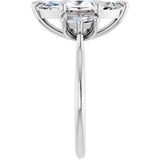 14K White Gold 2 9/10 CTW Lab-Grown Diamond Three-Stone Engagement Ring