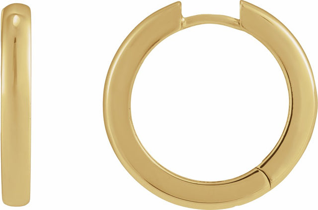 14K Yellow Gold Hinged 20 mm Hoop Earrings
