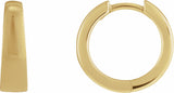 14K Yellow Gold Hinged  15 mm Hoop Earring