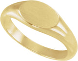 14K Yellow Gold 10x7 mm Oval Signet Ring