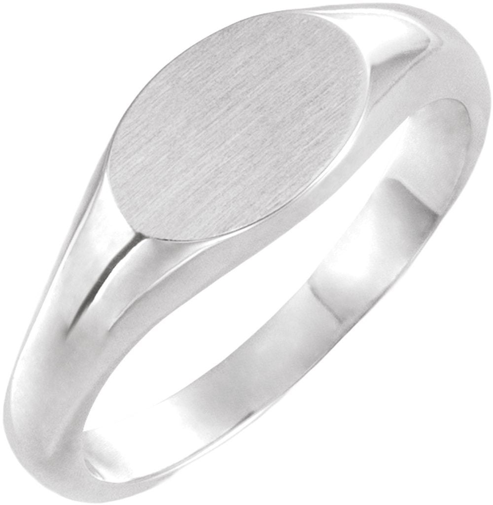 Sterling Silver 10x7 mm Oval Signet Ring