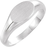 Sterling Silver 10x7 mm Oval Signet Ring