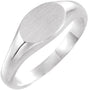 Sterling Silver 10x7 mm Oval Signet Ring