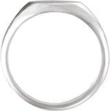 14K White Gold 10x7 mm Oval Signet Ring