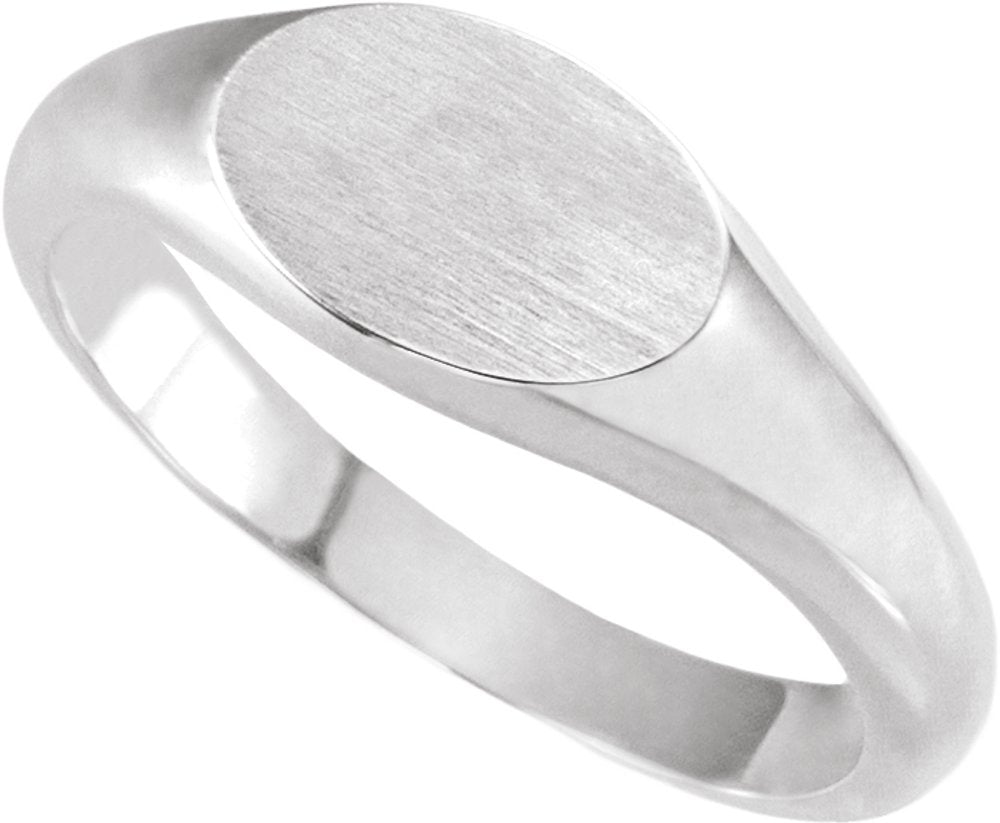 Sterling Silver 10x7 mm Oval Signet Ring