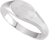 Sterling Silver 10x7 mm Oval Signet Ring