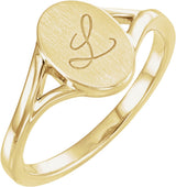 14K Yellow Gold 11x7.5 mm Oval Signet Ring