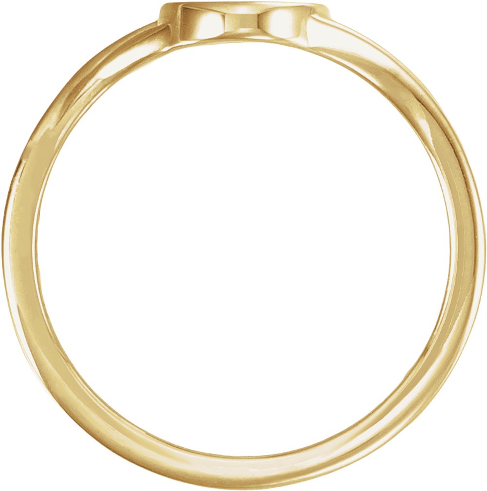 14K Yellow Gold 11x7.5 mm Oval Signet Ring