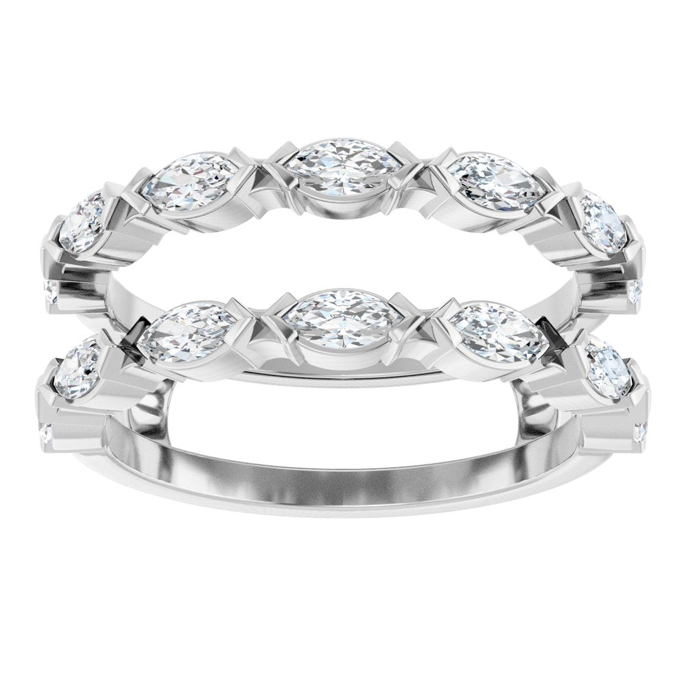 14K White Gold 7/8 CTW Lab-Grown Diamond Ring Guard