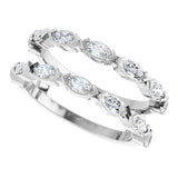 14K White Gold 7/8 CTW Lab-Grown Diamond Ring Guard