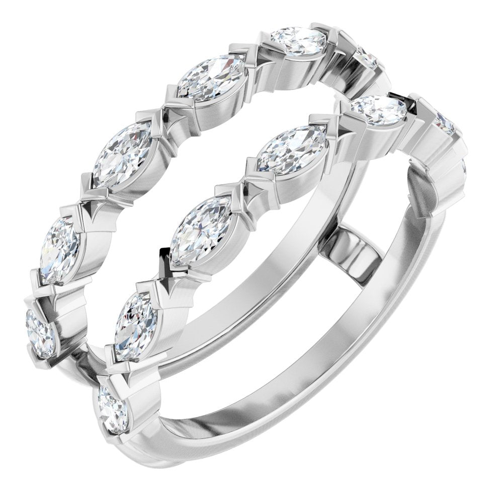 14K White Gold 7/8 CTW Lab-Grown Diamond Ring Guard