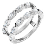 14K White Gold 7/8 CTW Lab-Grown Diamond Ring Guard