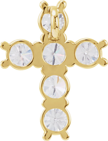 14K Yellow Gold 1 1/6 CTW Natural Diamond Cross Pendant