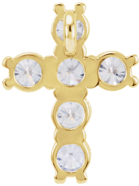 14K Yellow Gold 1/2 CTW Natural Diamond Cross Pendant
