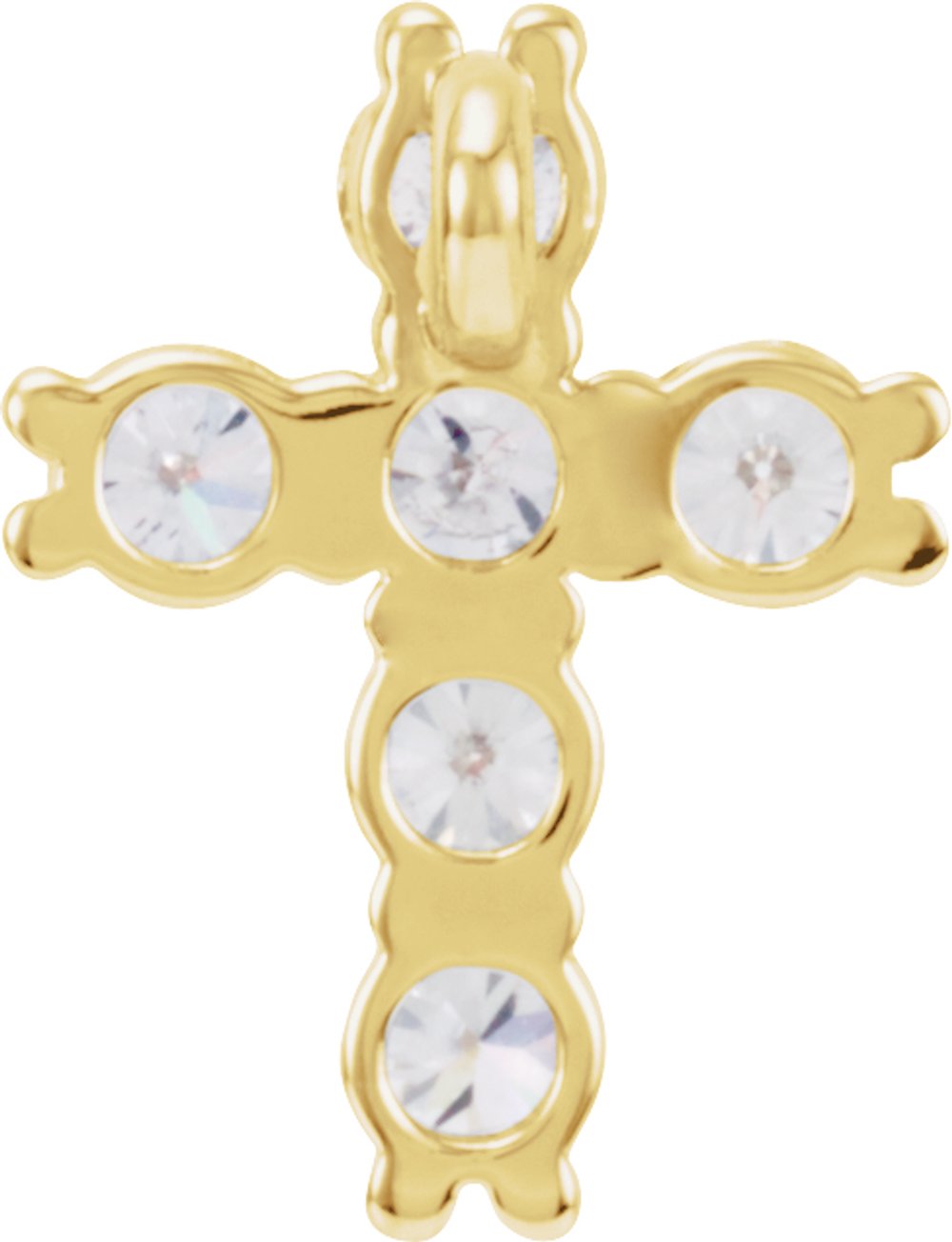 14K Yellow 1/4 CTW Natural Diamond Cross Pendant