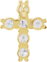 14K Yellow 1/4 CTW Natural Diamond Cross Pendant