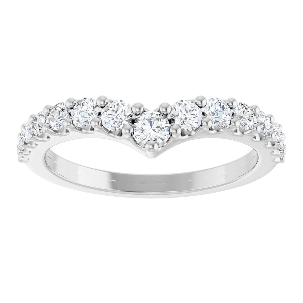 14K White Gold 1/2 CTW Lab-Grown Diamond Contour Band