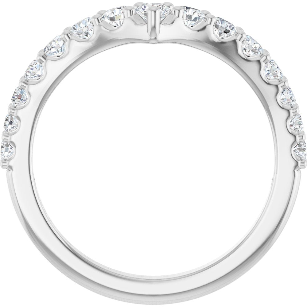 14K White Gold 1/2 CTW Lab-Grown Diamond Contour Band
