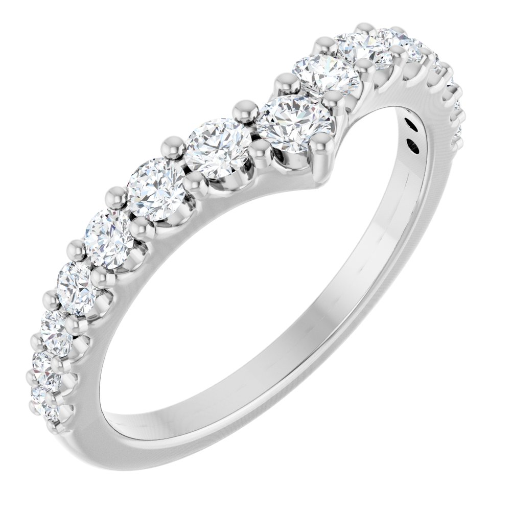 14K White Gold 1/2 CTW Lab-Grown Diamond Contour Band
