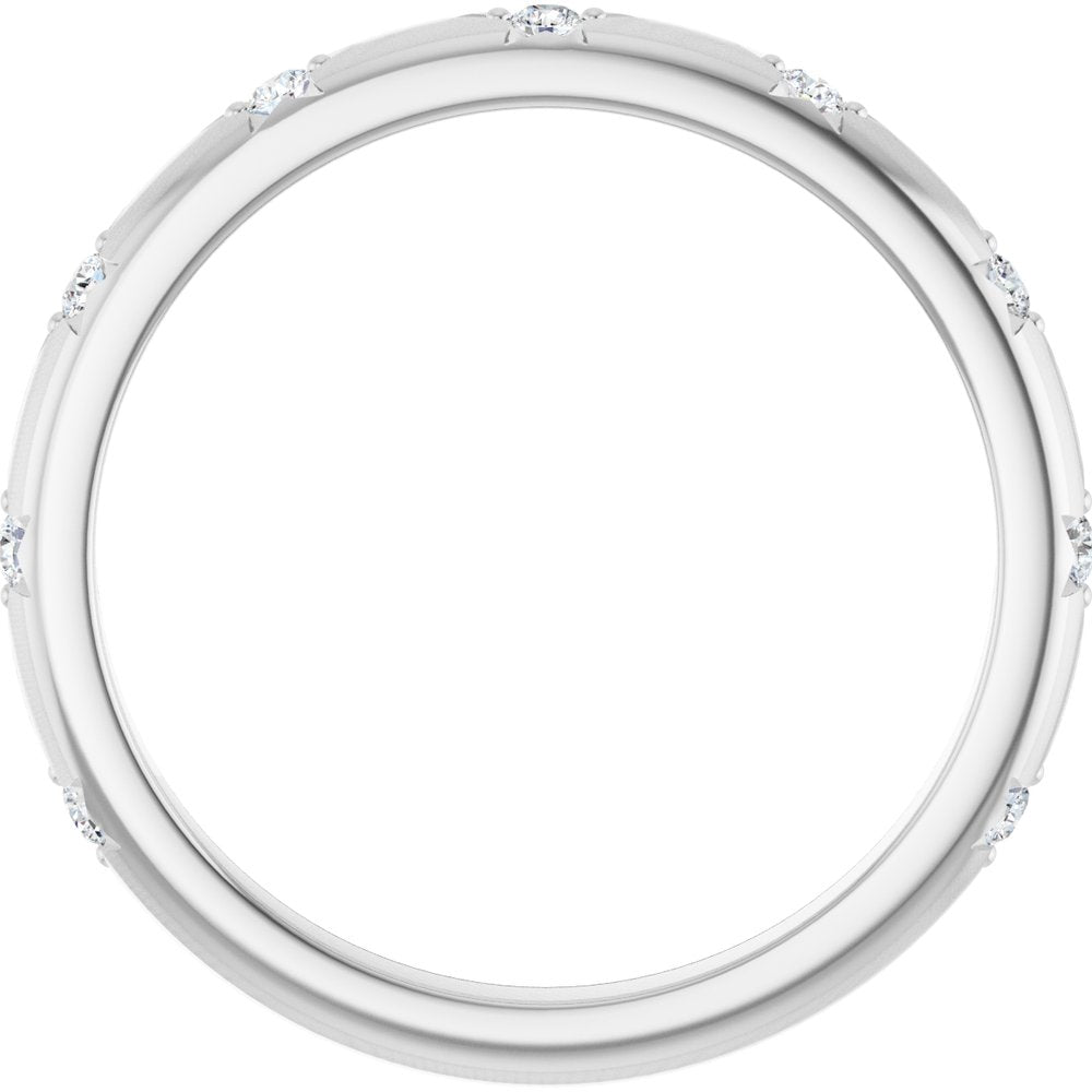 14K White Gold 1/8 CTW Natural Diamond Anniversary Band