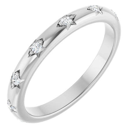 14K White Gold 1/8 CTW Natural Diamond Anniversary Band