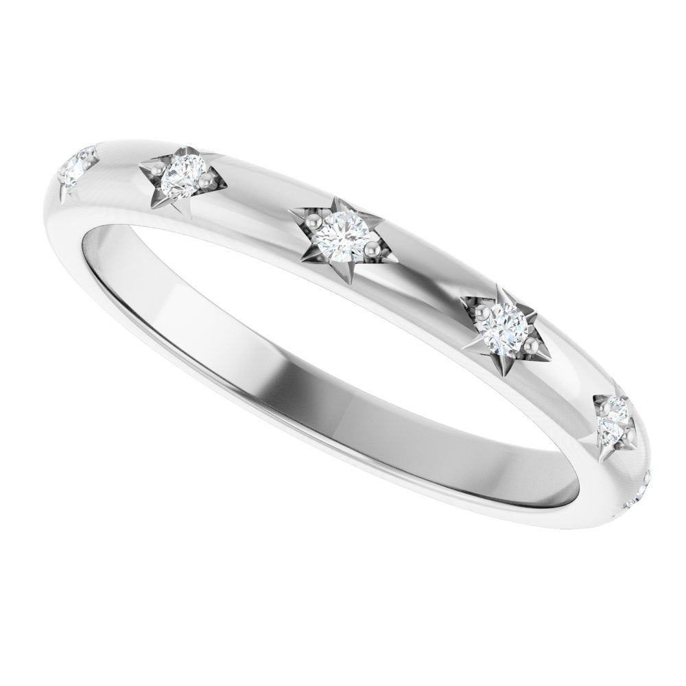 14K White Gold 1/8 CTW Natural Diamond Anniversary Band
