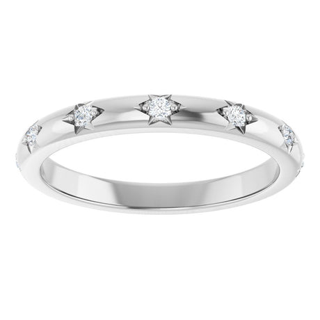14K White Gold 1/8 CTW Natural Diamond Anniversary Band
