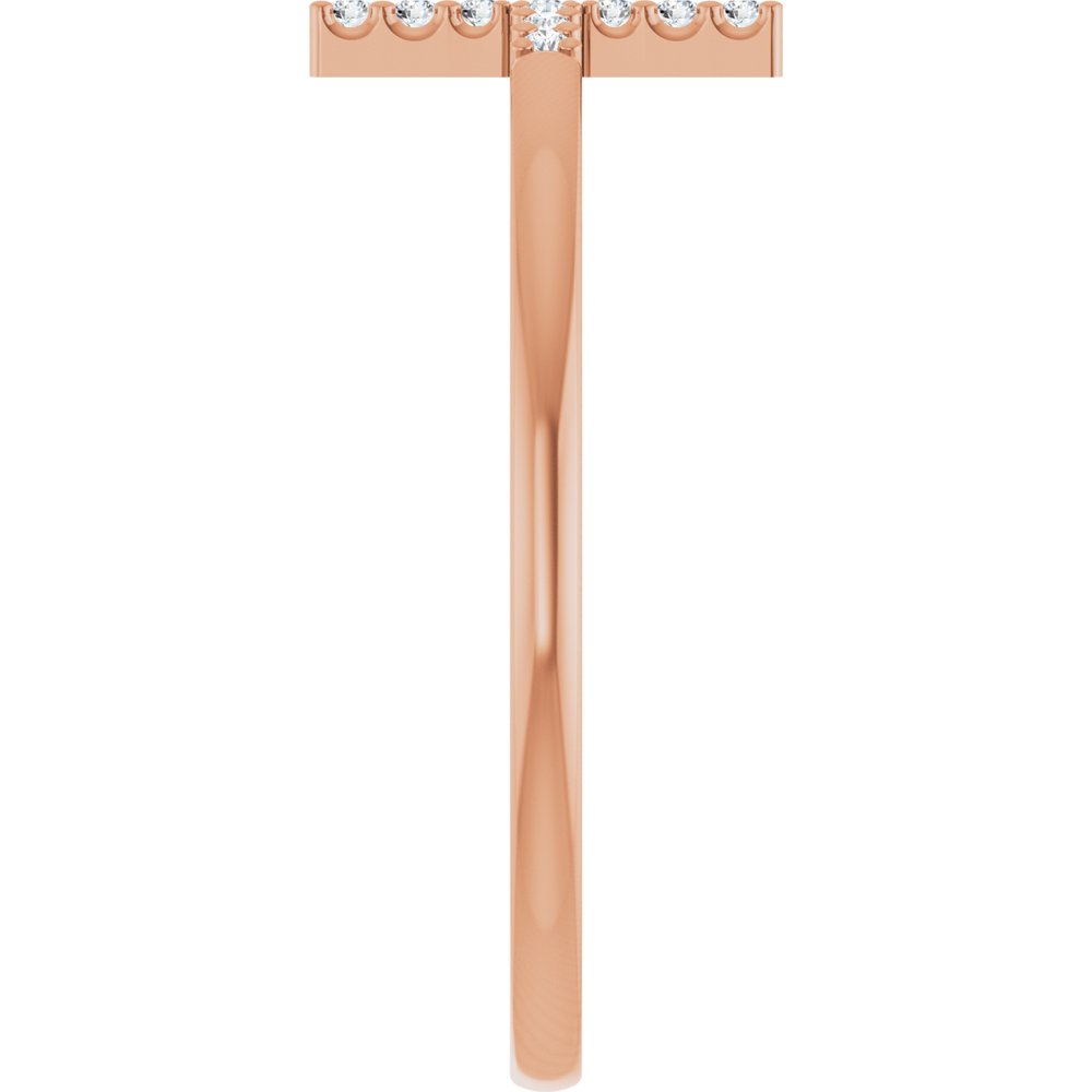 14K Rose Gold .07 CTW Natural Diamond Sideways Cross Ring 