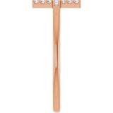 14K Rose Gold .07 CTW Natural Diamond Sideways Cross Ring 