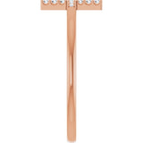 14K Rose Gold .07 CTW Natural Diamond Sideways Cross Ring 