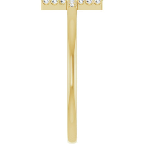14K Yellow Gold .08 CTW Lab-Grown Diamond Sideways Cross Ring