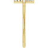14K Yellow Gold .07 CTW Natural Diamond Sideways Cross Ring 