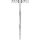 Sterling Silver .08 CTW Natural Diamond Sideways Cross Ring
