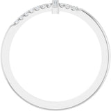 14K White Gold .07 CTW Natural Diamond Sideways Cross Ring 
