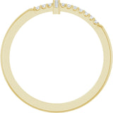 14K Yellow .08 CTW Lab-Grown Diamond Sideways Cross Ring